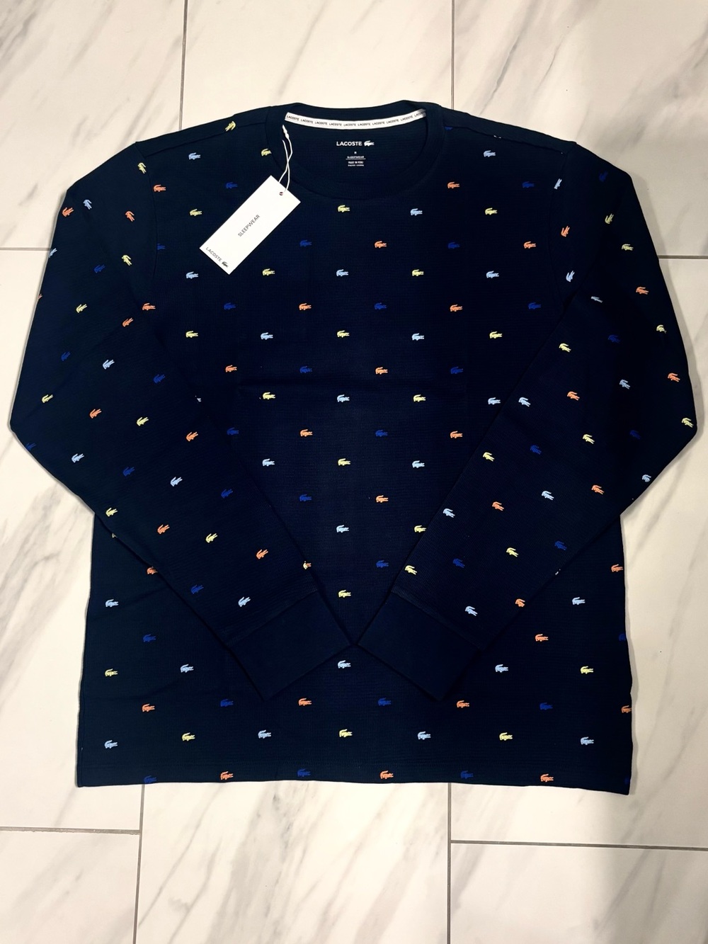 Men’s Lacoste Long Sleeve Thermal Sleepwear T-Shirt